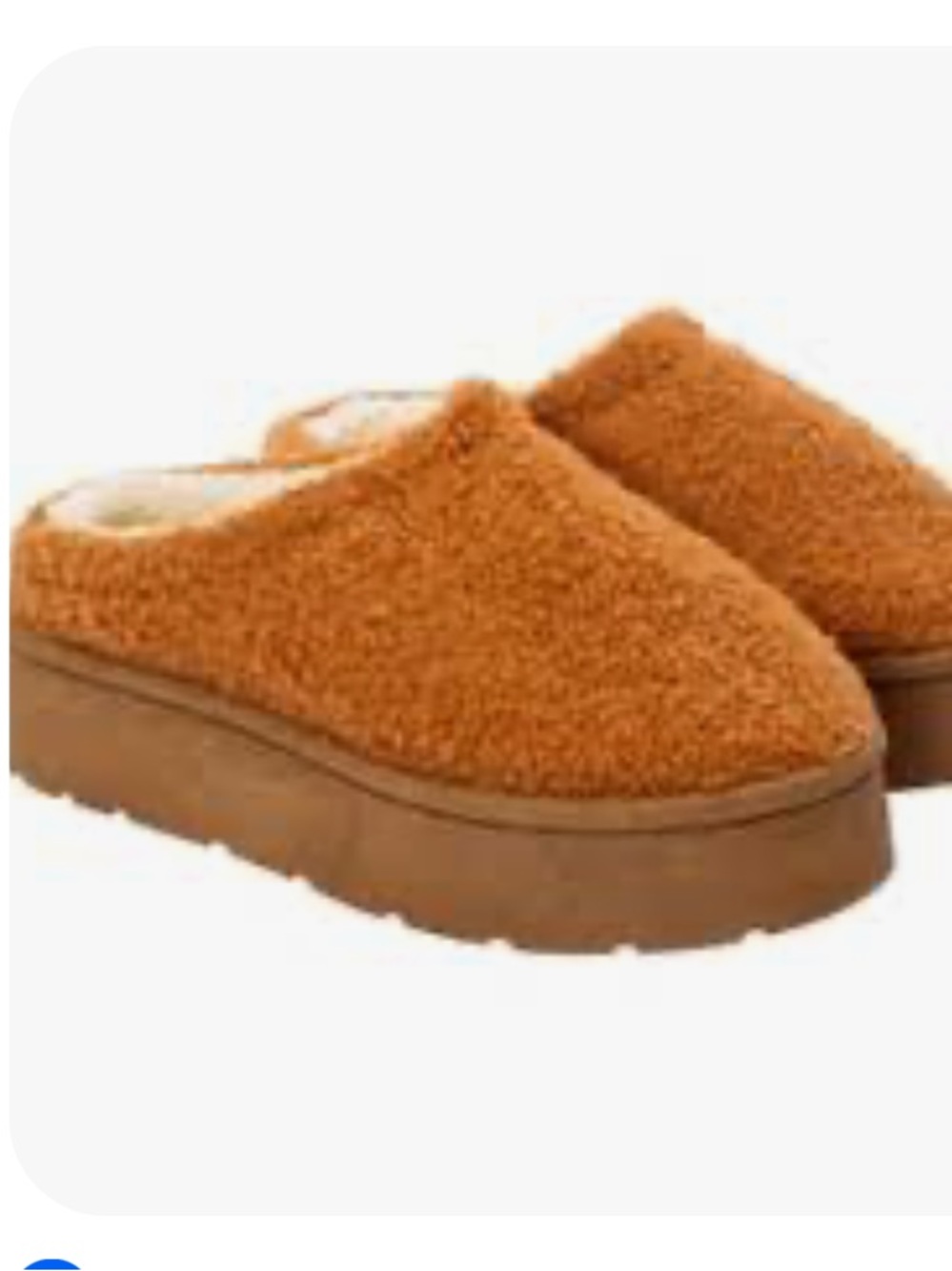 Sole Mates Plush Slip-On  Woman’s Slippers in Cognac Brown size 7